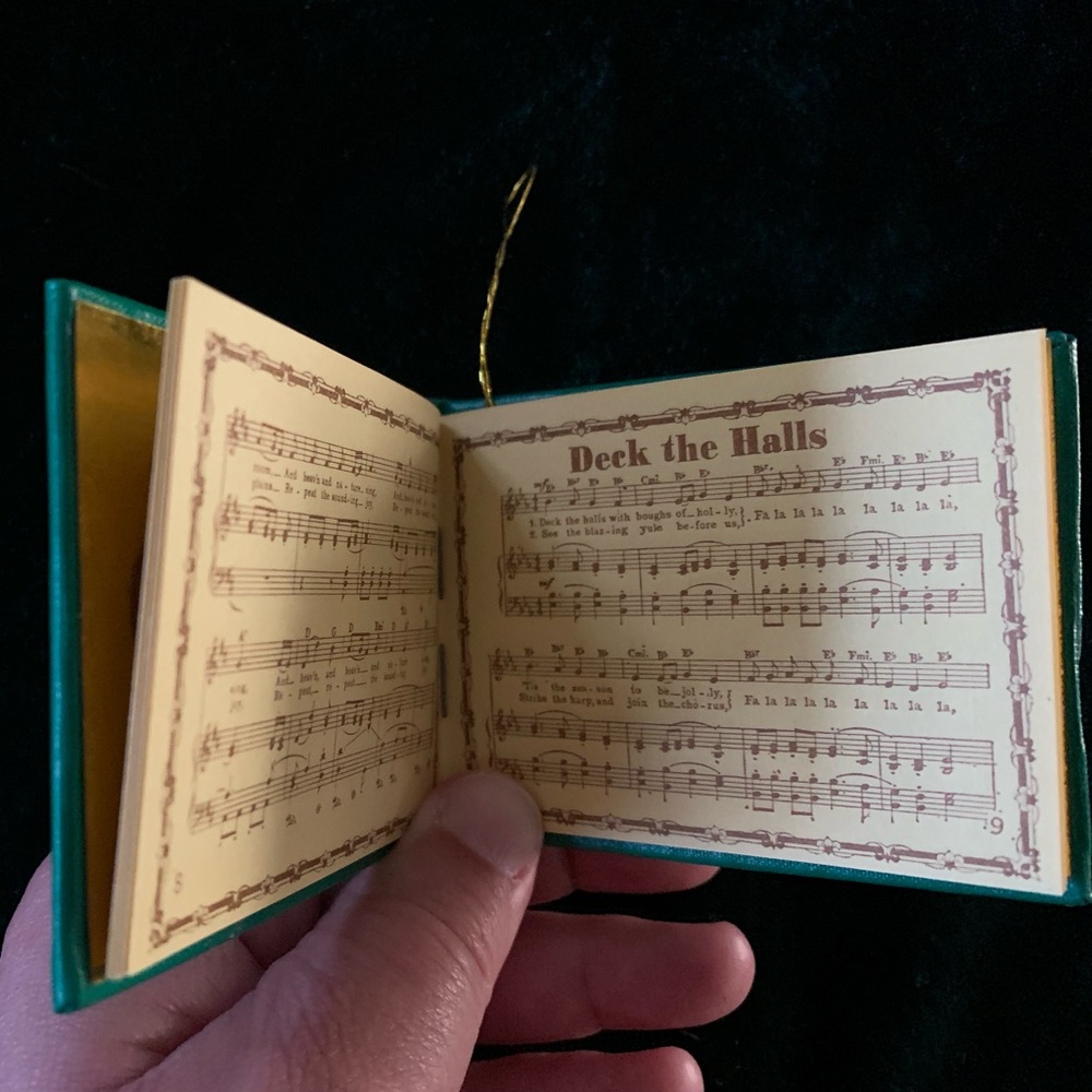 Vintage Christmas Carols Mini Book Ornament (~3") - Picture 3 of 9